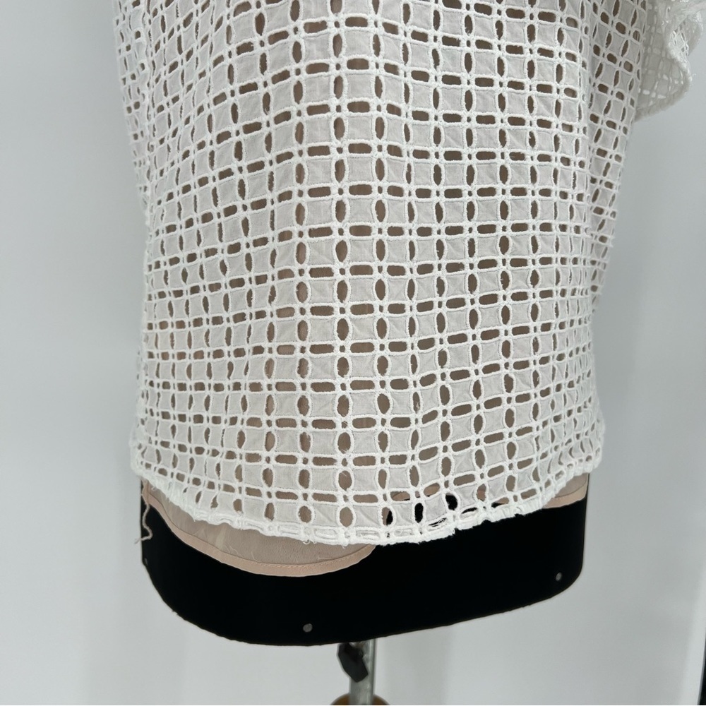 J. Crew One Shoulder Ruffle‎ Eyelet Top - Picture 5 of 15
